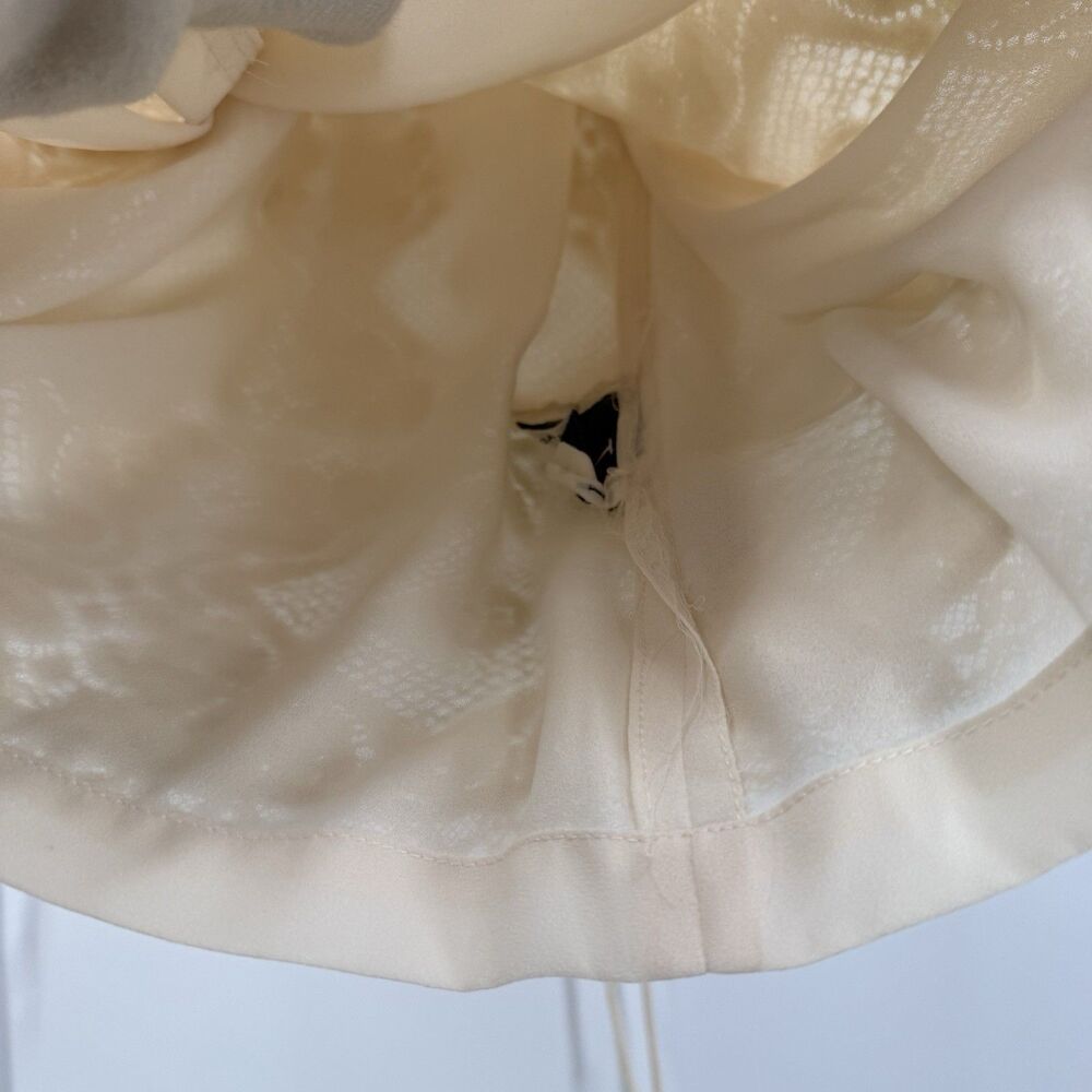Jayna Vintage Cream Dress Lace Cutout Midi Boho Size XS Bridal - Picture 4 of 13